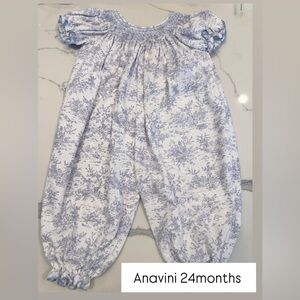Anavini Blue Chinoserie Kids One Piece